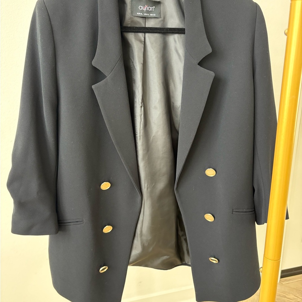 Black Blazer with Gold Buttons